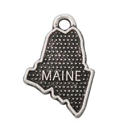 Online Whole Antique Silver Plating Maine State Map Charms 13 20mm 50pcs AAC801248j