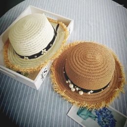 Wide Brim Hats Daisy Flower Inlaid Diamond Fashion Bucket Hat Summer Flat Top Women's Spring And English Straw Beach Sun Visor