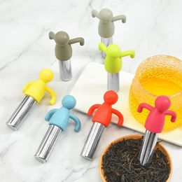 Cute Tea Strainers Infuser Strainer Ball Stainless Steel Extra Fine Mesh Tea Steeper Philtre for Cup Mug Silicone Handle