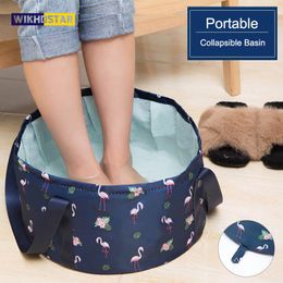 Foot Treatment WIKHOSTAR Portable Foldable Basin Travel Camping Washbasin Folding Footbath Outdoor Fishing Bucket Wash Clothes Basket 230717