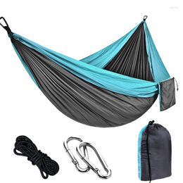 Camp Furniture Double Person Parachute Hammock With Straps And Black Carabiner Camping Survival Traveloutdoor