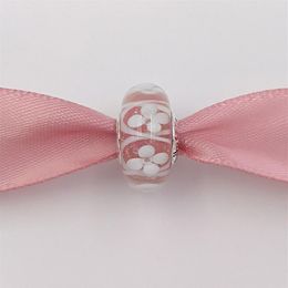 Andy Jewel 925 Sterling Silver Beads Handmade Lampwork Pink Field Of Flowers Charms Fits European Pandora Style Jewellery Bracelets 326S