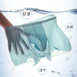 Underpants 3PCS Mens Boxers Shorts Ice Silk Panties Seamless Sexy Underwear Man Pants Male Briefs Boxershorts Lingerie Cuec