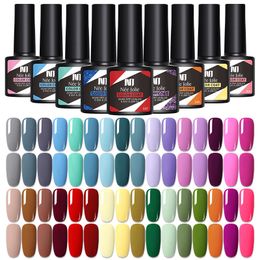 Nail Gel 4 PCS 8.5ml Gel Nail Polish Set Semi Permanent Soak Off Glitter Classic Varnish Kit Needed LED UV lamp Base Top Coat lacquer 230717