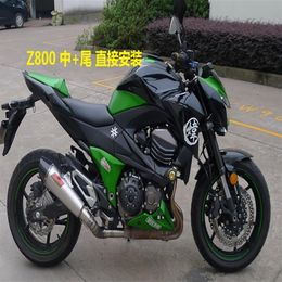 For Z800 modified motorcycle exhaust FLAME flame Scorpio horn shaped carbon tube343Z