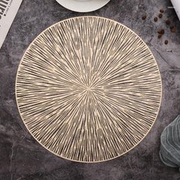 Table Mats Gold Round Placemats Metallic Pressed Dining Farmhouse Kitchen Hollow Out Fireworks Pattern