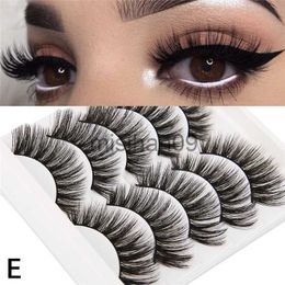 False Eyelashes 5 Pairs 3D Imitation Mink Hair False Eyelashes Fluffy Wispy Long Thick Lashes Handmade No Cruelty EyeLash Makeup Extension Tool J230717