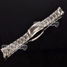 20mm Whole New Silver Middle Polish Solid Screw Links 316L Stainless Steel Curve End Watch Band Strap Bracelet Belt185C