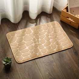 Carpets Cobblestone Doormat Memory Foam Embossed Bath Mat Absorbent Bathroom Rug Non-slip Bathtub Side Carpet Room Area Rugs R230718