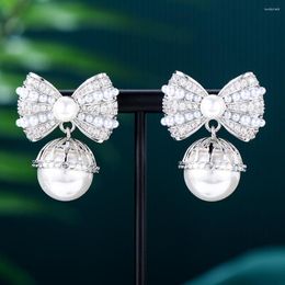 Dangle Earrings GODKI Romantic GREEN Heart For Women Wedding Party Cubic Zircon Dubai Bridal Jewelry Boucle D'oreille 2023
