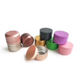 Aluminium Candle Tin 50ml Perfume Bottle Round Candle Containers Cosmetic Jars Oil Cream Pot Empty Aromatherapy Sealed Metal factory outlet