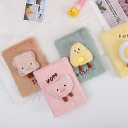 Notebooks And Journals Solid Colour Cartoon Cute Velvet Notepad Korean Style Stationery Sweet Notebook Students