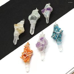 Pendant Necklaces Natural Stone Amethyst Irregular Winding Rhombus 25-80mm Making DIY Necklace Earrings Charm Fashion Jewelry Accessories