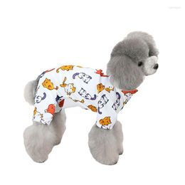 Dog Apparel Summer Clothes T-shirt Jumpsuit Small Costume Tee Shirt Cartoon Pet Clothing Romper Overalls Puppy Products