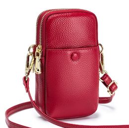 Fashion Ladies Small Crossbody Messenger Bags Women Shoulder Bag Wallet Mini Genuine Leather Card Holder Female Purse