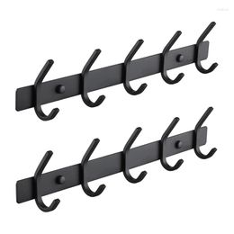 Hangers Coat Racks For Wall - Stainless Steel Hooks (2 Pack) Mounted Black Hanger
