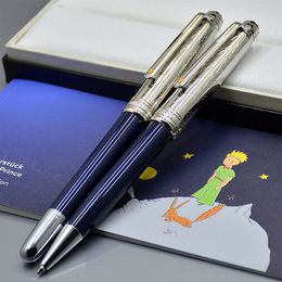 High Quality Petit Prince Blue Rollerball Ballpoint Pens Stationery Office School Cute Carving Metal Resin Writing Ink Gift Pen3013