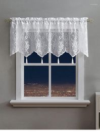 Curtain Short Curtains Rod Pocket Lace With Tassels For Window Cabinet Door Cafe Living Room Pastoral Style Sheer Valance