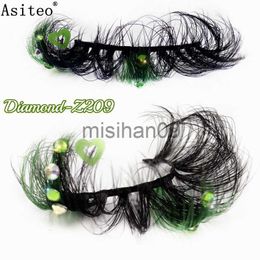 False Eyelashes Asiteo 20MM Faux Mink Color Diamond Butterfly Flower Eyelashes Fluffy Wispy Thick Blue Pink Red Bulk Wholesale False Lashes J230717