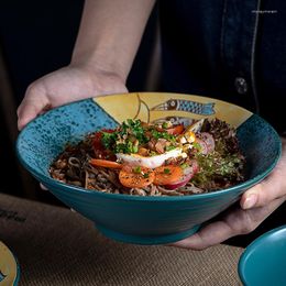 Bowls Japanese Underglaze Rice Bowl Household Ceramic Eating Microwave Oven Porcelain Set Noodle Soup Bo