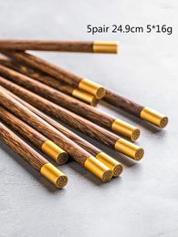 Chopsticks 5-10Pairs/Lot Wooden Without Lacquer Wax Household Health Tableware Sushi Chinese Chopstick Home Restaurant Supplies
