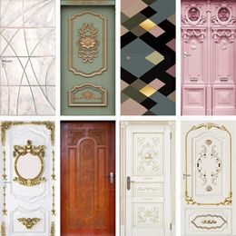 Wall Stickers Retro Door Solid Colour Home Decoration Paper PVC Waterproof Selfadhesive Do Old Style Bedroom 230717