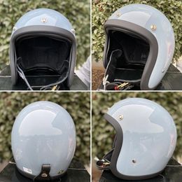 Motorcycle Helmets Korea Style&COCASCOS LightWeight Fibreglass Open Face Helmet Retro Scooter Riding Cafe Racer Jet Casco Moto DOT