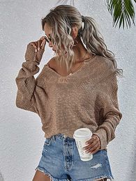 Women's Sweaters Fitshinling New 2022 Women Sweaters Bohemian Vintage Sexy Jumper Knitted Pullover Knitwear Holiday Slim Long Sleeve Sweater Sale L230718