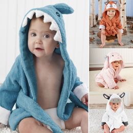 Gift Sets Cartoon Animals Baby born Bath Towel Hood Girls Boys Bathrobe Kids Soft Towels Robe Receiving Blanket 230718