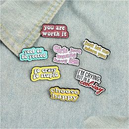 Pins Brooches Funny Creative Character Enamel Pins Colours Fashion Various Types For Lapel Clothes Shirt Bags Drop Delivery Jewellery Dhe4J