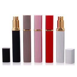 1pcs 6 color Metal Case Glass Tank Perfume Bottle Aluminum Nozzle Spray Refillable Bottles Parfum Cosmetic Glass Container 12ml Gsuku