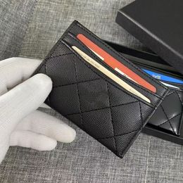 Luxury Designer Caviar Card Holder Wallet Genuine Leather Coin Purse Womans C Purses Mans Key Ring Credit Cards Bag Travel Documents Passport Holders Gift