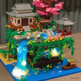 Blocks New Light Chinese Architecture Micro Building Blocks Tree House Waterfall Toy DIY Diamond Bricks Toys for Boys Girls Gift R230718