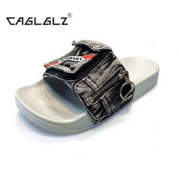 Coloured CAGLGLZ Denim 822 Flat Thick Bottom Comfortable Slippers 34-48 Large Casual Outdoor Sandals For Men And Women 230717 c