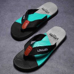 Slippers Summer Men Flip-Flops Beach Slippers Sandals Non-Slip Flat Holiday Outdoor Slides Casual Fashion Man Home House Shoes 2023 New L230718