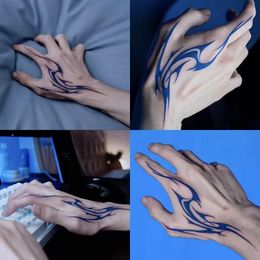 Meteor Totem Herbal Juice Hand Tattoo Stickers Men Semi-permanent Temporary Permanent Artistic Fake Tattoo on The Back of Hand