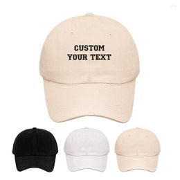Ball Caps Custom Logo Text Embroidery Men Women Soft Top Hat Fashion Baseball Cap High Quality Adjustable Snapback Dad