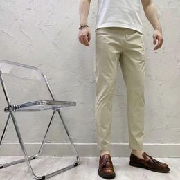 Men's Suits Mens Pants Fashions Casual Denim School Cowboy Classic Fashion Wild Solid Color Stretch High Quality Trousers D06