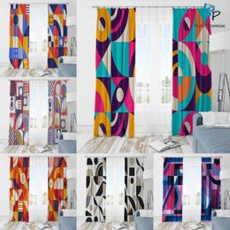 Curtain 3D Print Geometric Patterns Style Bedroom Living Room Custom Decoration Home Modern French Windows Adult