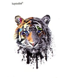 Colour Tiger waterproof temporary tattoos Men Fake Tattoo Body Tattoo Stickers Henna Tatoo women temporary tattoo