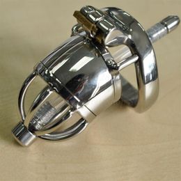 304 Stainless Steel Chastity Belt Lockable Penis Cage Penis Ring Male Chastity Device With Urethral Catheter Adult Game sexy Toys242Y