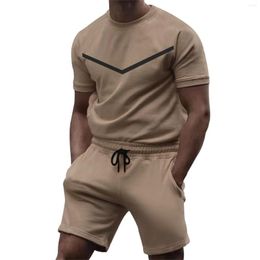 Men's Tracksuits 2023 Summer Polo Shirt Clothing Round Neck T-shirt Suit Street Wear Short Sleeve Shorts Sports