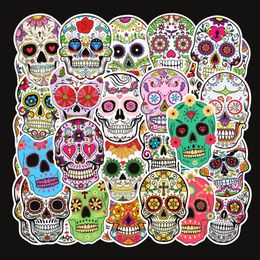 50pcs Lot Magic Colour Horror Skulls Waterproof PVC Removable Stickers Laptop Skateboard Luggage Case Car Motorcycle Graffiti S268S