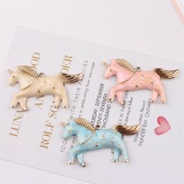 30pcs lot large size 35x57MM Enamel Animal Unicorn Charm Pendant Gold Tone plated good for necklace bracelet craft329F