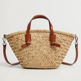 Evening Bags Casual Wicker Woven Basket Rattan Women Handbags Summer Beach Straw Large Capacity Tote Big Shoulder Crossbody Bag 2023 230717