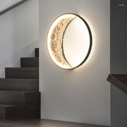 Wall Lamp 2023 Nordic Simple Moon Lamps Living Room Home Decor Indoor Outdoor Lighting Villa Foyer Sconce Bedroom Bedside Light