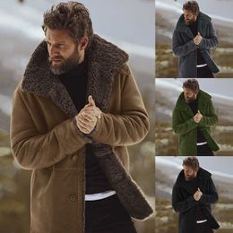 Men's Wool Blends Winter Snow Jacket Boy Thick Warm Cotton Long Sleeve Mens Blend Coat Brushed Brown Oversized Windbreaker Casual Overcoat HKD230718