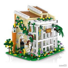 Blocks 031063 City Street View Expert Sunshine Ecological Park With Light Brick Modular House Model Building Blocks Toy 1506pcs R230718
