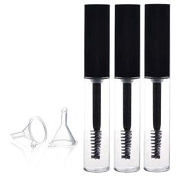 3ML Empty Mascara Tube Lip Balm Gloss Growth Oil Bottle Tubes Vials Containers with Wands Brushes and Rubber Inserts, Funnels for Casto Uavt