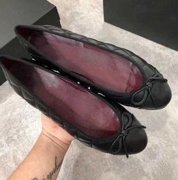 shoes Designer Woman shoes cclys sheepskin bow Ballet Flats women top quality leather Loafers Luxury Dress Platform Sneakers Black channellies shoes womens